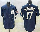 Men's Detroit Tigers #17 Parker Meadows Navy With Patch Cool Base Stitched Jersey,baseball caps,new era cap wholesale,wholesale hats